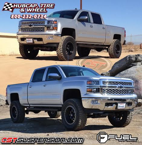 vehicle gallery/chevrolet silverado fuel trophy d551 20X9  Matte Black w/ Anthracite Ring wheels and rims